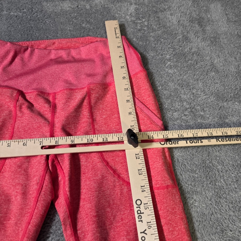 Zella Womens S Leggings Coral Pink Heathered High Waist Front Pocket Activewear - Picture 4 of 9